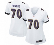 Women's Baltimore Ravens #70 Ben Powers Game White Football Jersey