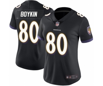 Women's Baltimore Ravens #80 Miles Boykin Black Alternate Vapor Untouchable Limited Player Football Jersey