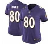 Women's Baltimore Ravens #80 Miles Boykin Purple Team Color Vapor Untouchable Limited Player Football Jersey