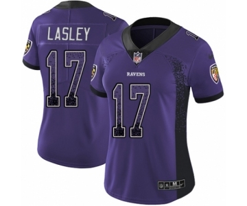 Women's Nike Baltimore Ravens #17 Jordan Lasley Limited Purple Rush Drift Fashion NFL Jersey