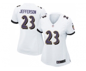 Women's Nike Baltimore Ravens #23 Tony Jefferson White Stitched NFL New Elite Jersey
