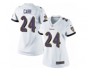 Women's Nike Baltimore Ravens #24 Brandon Carr Limited White NFL Jersey