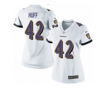 Women's Nike Baltimore Ravens #42 Marqueston Huff Limited White NFL Jersey