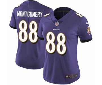 Women's Nike Baltimore Ravens #88 Ty Montgomery Purple Team Color Vapor Untouchable Limited Player NFL Jersey