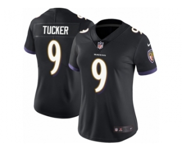 Women's Nike Baltimore Ravens #9 Justin Tucker Vapor Untouchable Limited Black Alternate NFL Jersey