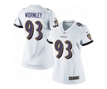 Women's Nike Baltimore Ravens #93 Chris Wormley Limited White NFL Jersey