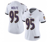 Women's Ravens #95 Derek Wolfe White Stitched Football Vapor Untouchable Limited Jersey