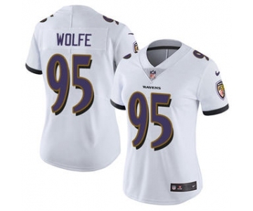 Women's Ravens #95 Derek Wolfe White Stitched Football Vapor Untouchable Limited Jersey