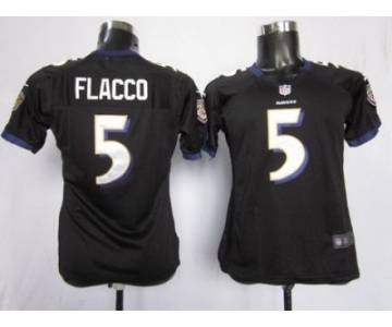 nike women nfl jerseys baltimore ravens #5 flacco black[nike]