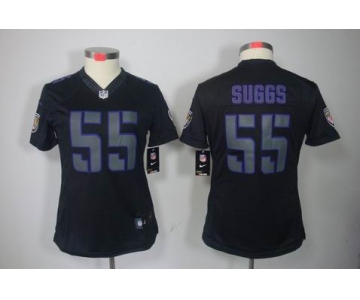 nike women nfl jerseys baltimore ravens #55 suggs black[nike impact limited]