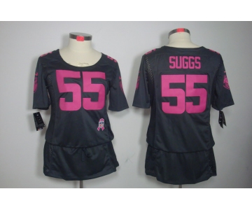 nike women nfl jerseys baltimore ravens #55 suggs dk.grey[breast cancer awareness]