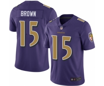 Youth Baltimore Ravens #15 Marquise Brown Limited Purple Rush Vapor Untouchable Football Jersey