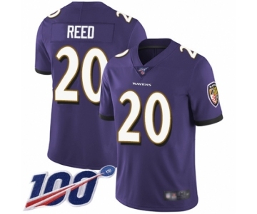 Youth Baltimore Ravens #20 Ed Reed Purple Team Color Vapor Untouchable Limited Player 100th Season Football Jersey