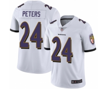 Youth Baltimore Ravens #24 Marcus Peters White Vapor Untouchable Limited Player Football Jersey