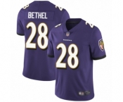 Youth Baltimore Ravens #28 Justin Bethel Purple Team Color Vapor Untouchable Limited Player Football Jersey