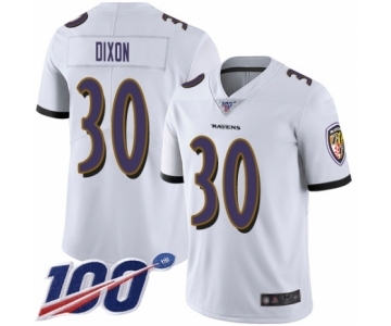Youth Baltimore Ravens #30 Kenneth Dixon White Vapor Untouchable Limited Player 100th Season Football Jersey