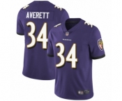 Youth Baltimore Ravens #34 Anthony Averett Purple Team Color Vapor Untouchable Limited Player Football Jersey