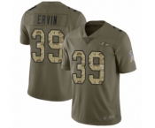 Youth Baltimore Ravens #39 Tyler Ervin Limited Olive Camo Salute to Service Football Jersey