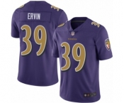 Youth Baltimore Ravens #39 Tyler Ervin Limited Purple Rush Vapor Untouchable Football Jersey