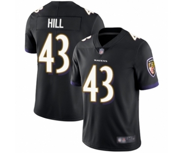 Youth Baltimore Ravens #43 Justice Hill Black Alternate Vapor Untouchable Limited Player Football Jersey