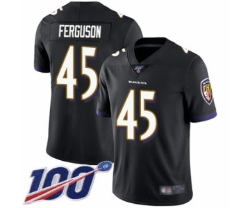 Youth Baltimore Ravens #45 Jaylon Ferguson Black Alternate Vapor Untouchable Limited Player 100th Season Football Jersey