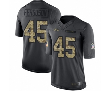 Youth Baltimore Ravens #45 Jaylon Ferguson Limited Black 2016 Salute to Service Football Jersey