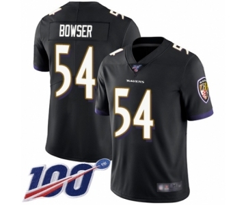 Youth Baltimore Ravens #54 Tyus Bowser Black Alternate Vapor Untouchable Limited Player 100th Season Football Jersey