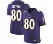 Youth Baltimore Ravens #80 Miles Boykin Purple Team Color Vapor Untouchable Limited Player Football Jersey