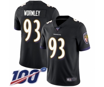 Youth Baltimore Ravens #93 Chris Wormley Black Alternate Vapor Untouchable Limited Player 100th Season Football Jersey