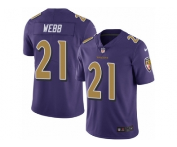 Youth Nike Baltimore Ravens #21 Lardarius Webb Limited Purple Rush NFL Jersey