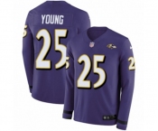 Youth Nike Baltimore Ravens #25 Tavon Young Limited Purple Therma Long Sleeve NFL Jersey