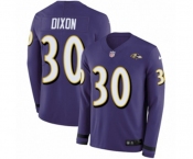 Youth Nike Baltimore Ravens #30 Kenneth Dixon Limited Purple Therma Long Sleeve NFL Jersey