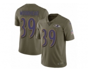 Youth Nike Baltimore Ravens #39 Danny Woodhead Limited Olive 2017 Salute to Service NFL Jersey