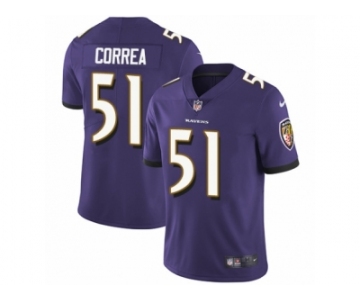 Youth Nike Baltimore Ravens #51 Kamalei Correa Vapor Untouchable Limited Purple Team Color NFL Jersey