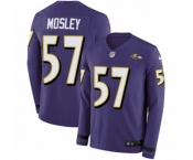 Youth Nike Baltimore Ravens #57 C.J. Mosley Limited Purple Therma Long Sleeve NFL Jersey