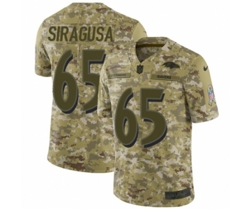 Youth Nike Baltimore Ravens #65 Nico Siragusa Limited Camo 2018 Salute to Service NFL Jersey