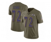 Youth Nike Baltimore Ravens #72 Alex Lewis Limited Olive 2017 Salute to Service NFL Jersey