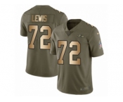 Youth Nike Baltimore Ravens #72 Alex Lewis Limited Olive Gold Salute to Service NFL Jersey