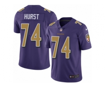Youth Nike Baltimore Ravens #74 James Hurst Limited Purple Rush Vapor Untouchable NFL Jersey