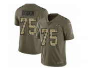 Youth Nike Baltimore Ravens #75 Jonathan Ogden Limited Olive Camo Salute to Service NFL Jersey