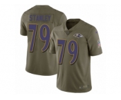 Youth Nike Baltimore Ravens #79 Ronnie Stanley Limited Olive 2017 Salute to Service NFL Jersey
