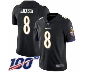 Youth Nike Baltimore Ravens #8 Lamar Jackson Black Alternate Vapor Untouchable Limited Player 100th Season NFL Jersey