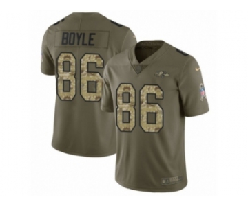 Youth Nike Baltimore Ravens #86 Nick Boyle Limited Olive Camo Salute to Service NFL Jersey