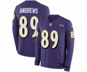 Youth Nike Baltimore Ravens #89 Mark Andrews Limited Purple Therma Long Sleeve NFL Jersey
