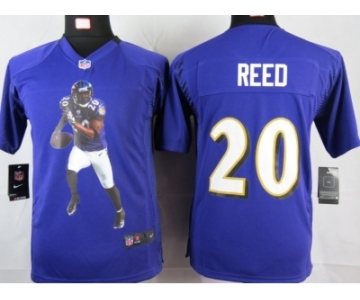 nike youth nfl jerseys baltimore ravens #20 reed purple[portrait fashion]