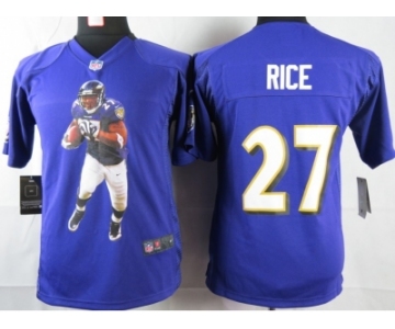 nike youth nfl jerseys baltimore ravens #27 ray rice purple[portrait fashion]