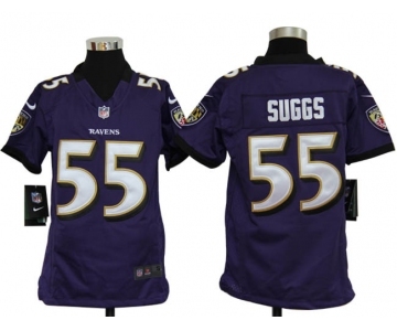 nike youth nfl jerseys baltimore ravens #55 suggs purple[nike]
