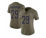 Women Nike Los Angeles Rams #29 Eric Dickerson Olive Stitched NFL Limited 2017 Salute to Service Jersey