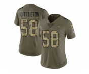 Women Nike Los Angeles Rams #58 Cory Littleton Limited Olive Camo 2017 Salute to Service NFL Jersey