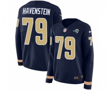 Women Nike Los Angeles Rams #79 Rob Havenstein Limited Navy Blue Therma Long Sleeve NFL Jersey